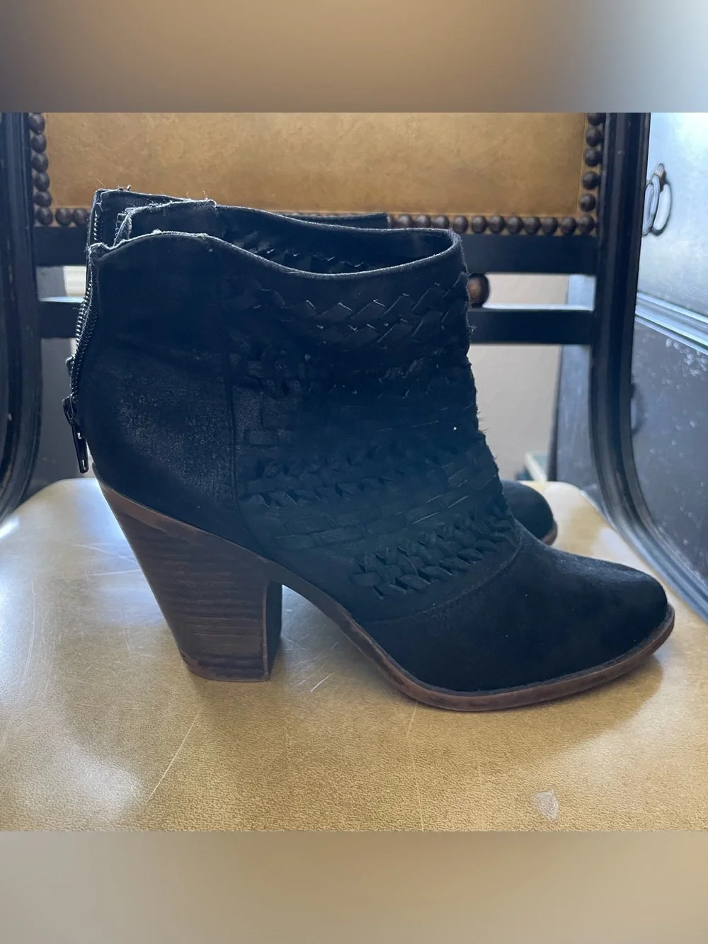 Fergie Black Perforated Booties